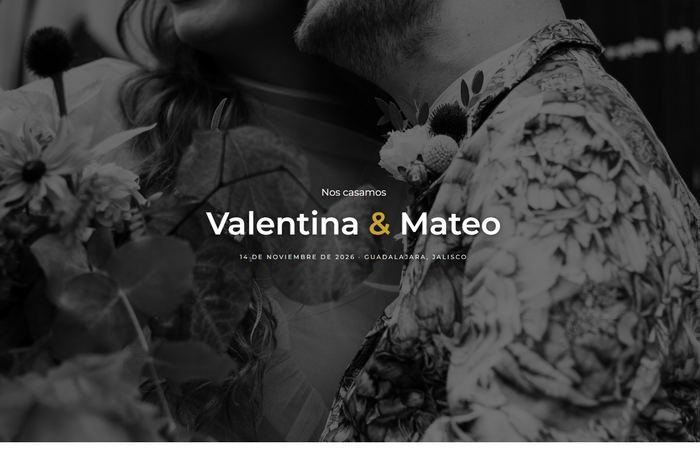 Vista previa del estilo Moderna Minimalista para landing de boda